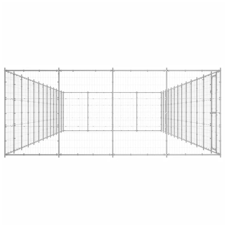Vidaxl Dog Kennel 53,24 m² acier galvanisé