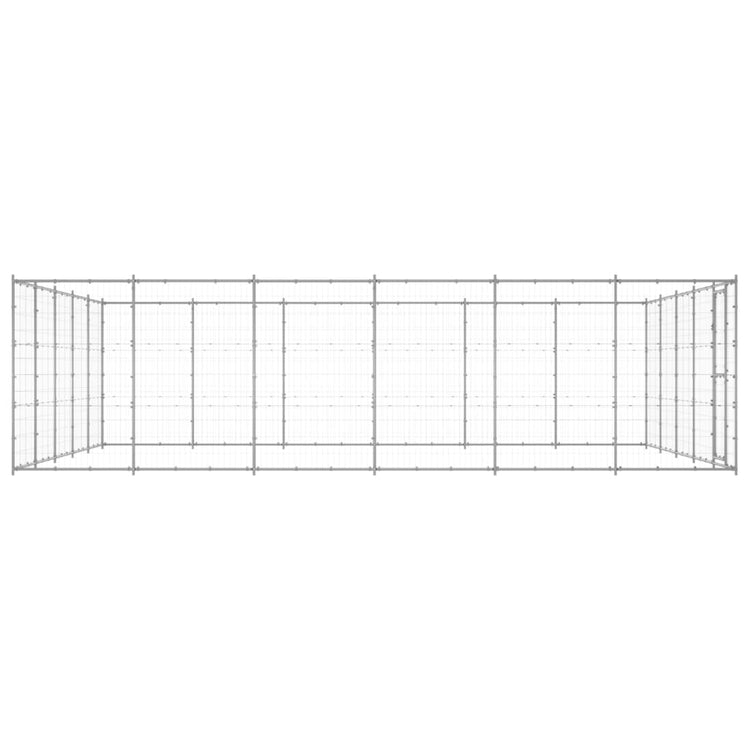 Vidaxl Dog Kennel 36,3 m² acier galvanisé