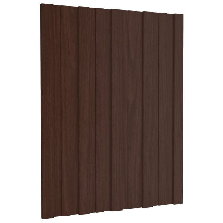 Panneaux de toit vidaxl 12 ST 60x45 cm en acier galvanisé brun
