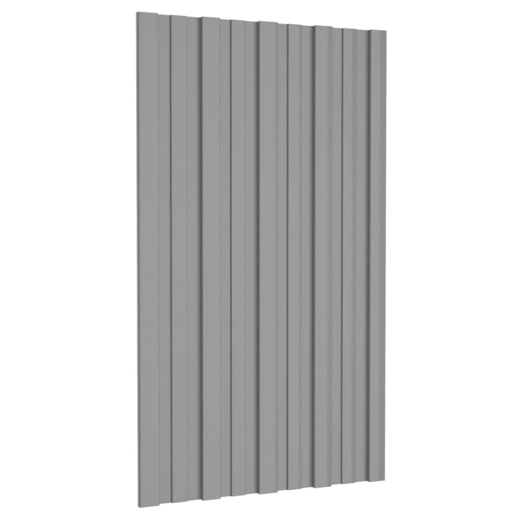 Panneaux de toit Vidaxl 12 ST 80x45 cm Gray en acier galvanisé