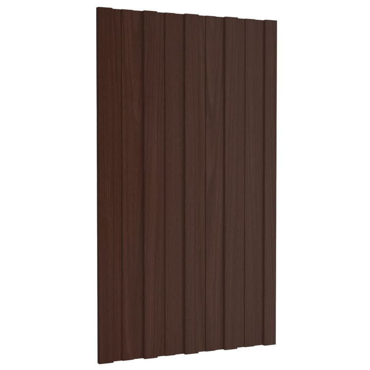 Panneaux de toit vidaxl 12 ST 80x45 cm en acier galvanisé brun