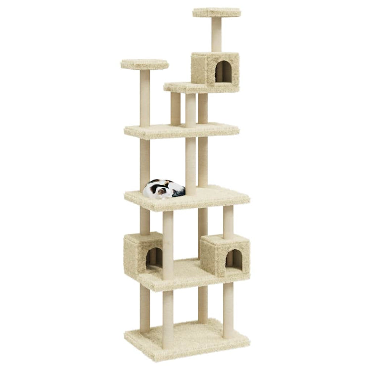 Vidaxl Cat Furniture avec Sisal Scratch Posts 188 cm Crème -Colored