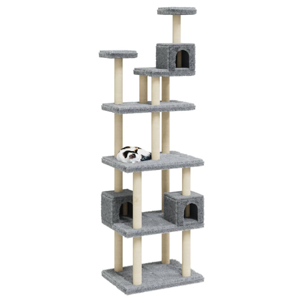 Vidaxl Cat Meubles avec Sisal Scratch Posts 188 cm Gris clair
