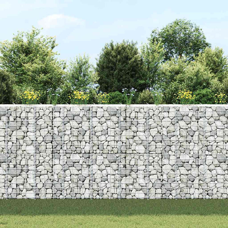 Vidaxx jardinières gabions 3 pcs surélevées 30x30x100 cm fer