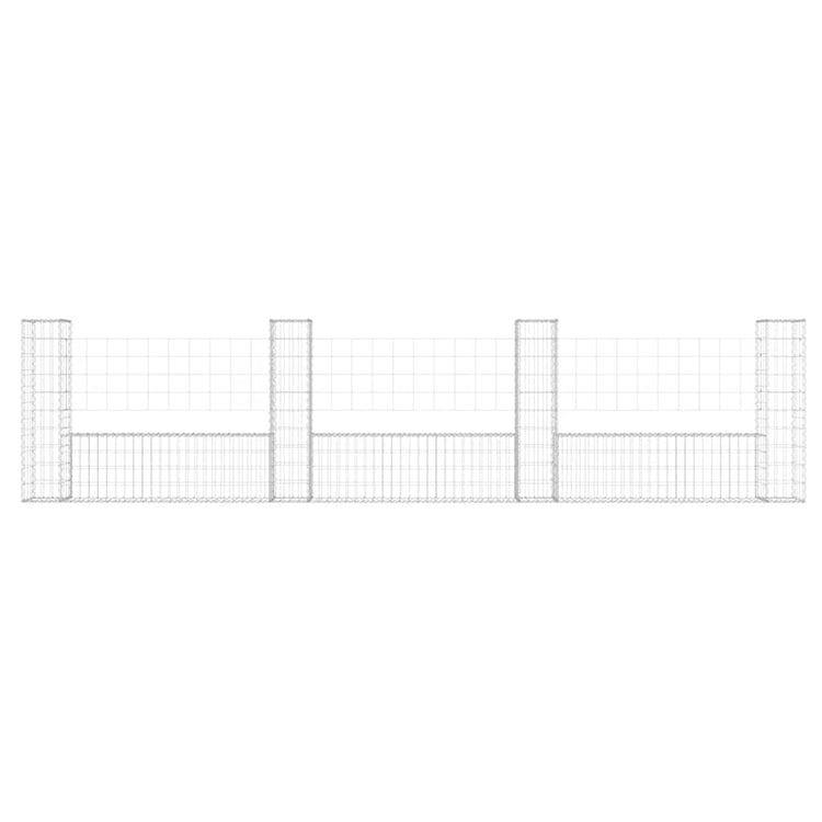 Vidaxl Schanskorf en forme de U avec 4 poteaux 380x20x100 cm fer