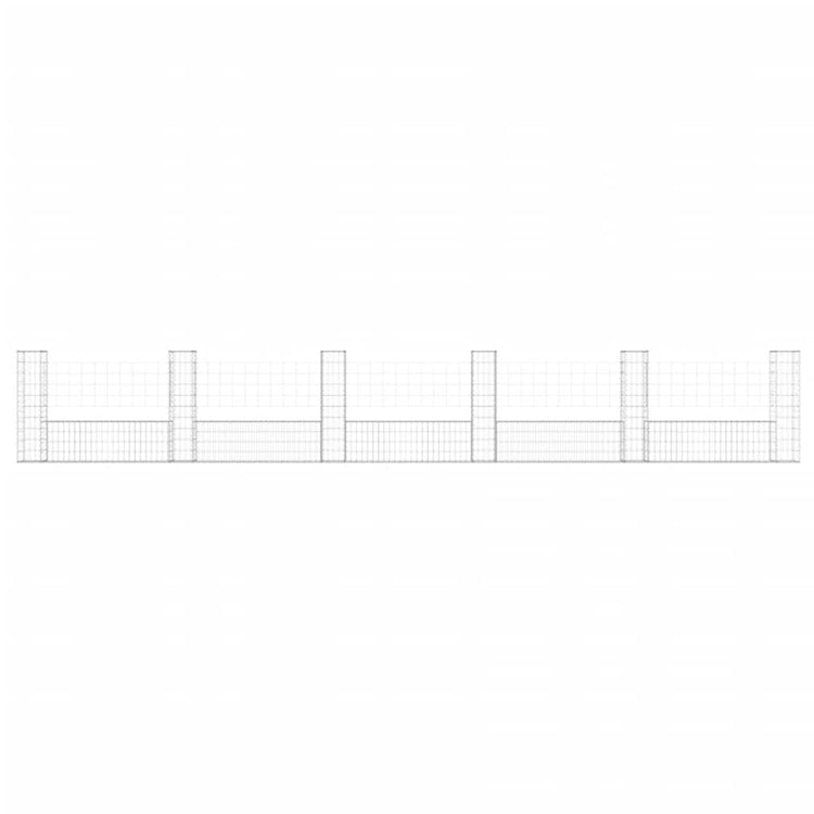 Vidaxl schanskorf en forme de U avec 6 poteaux 620x20x100 cm fer