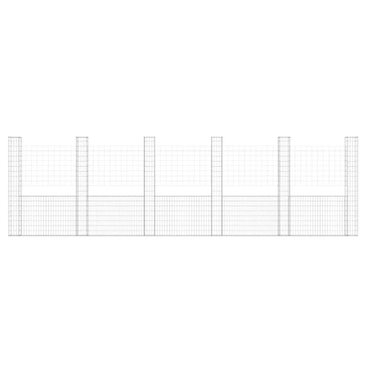 Vidaxl schanskorf en U avec 6 poteaux 620x20x200 cm fer