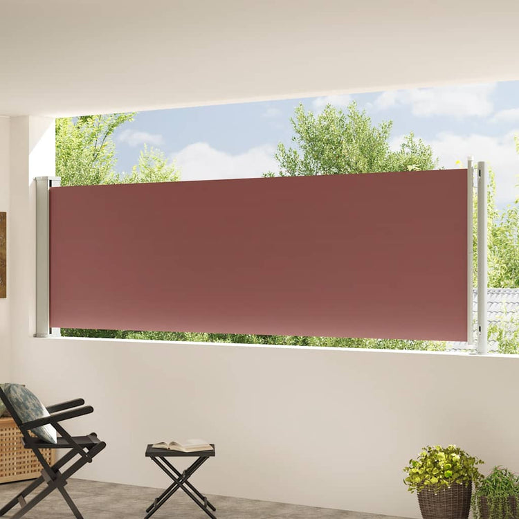 Écran de jardin vidaxl extensible 117x600 cm brun