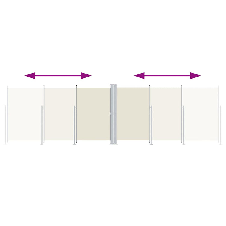 En pare-brise Vidaxl extensible 200x600 cm Crème-Colored