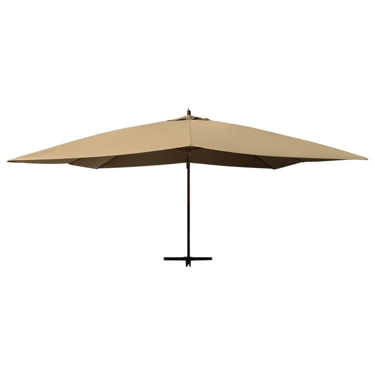 Vidaxl Parasol flottant avec poteau en bois 400x300 cm taupe