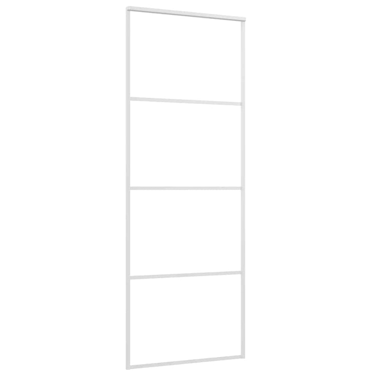 Vidaxl Porte coulissante 76x205 cm Verre ESG mate et aluminium blanc