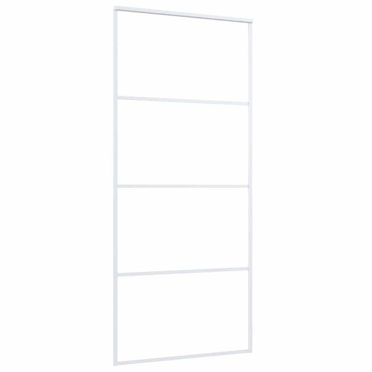 Vidaxl Porte coulissante 90x205 cm Verre ESG et aluminium blanc