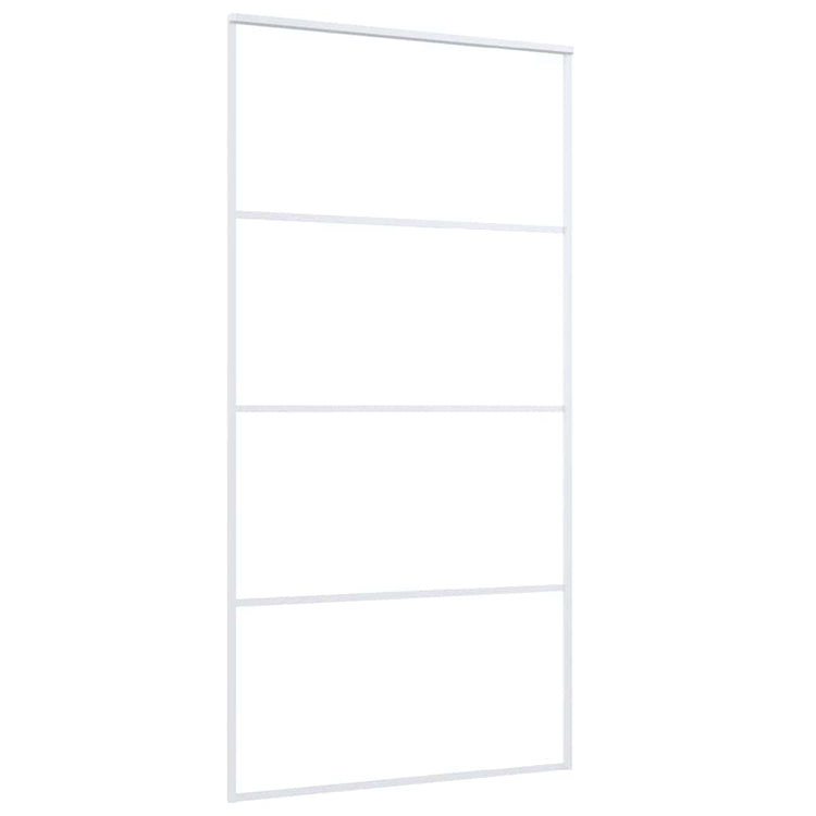 Vidaxl Porte coulissante 102.5x205 cm Verre ESG et aluminium blanc
