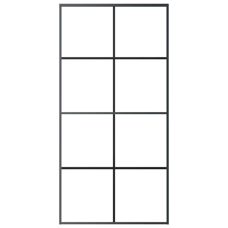 Vidaxl Porte coulissante 102.5x205 cm Verre ESG mate et aluminium noir