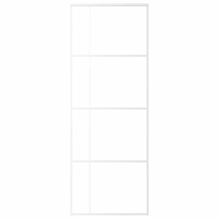 Vidaxl Porte coulissante 76x205 cm Verre ESG mate et aluminium blanc