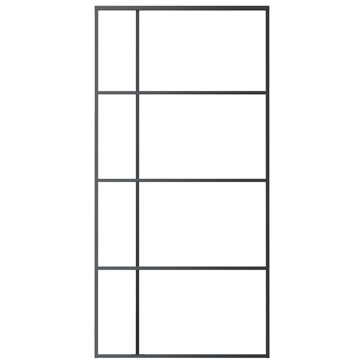 Vidaxl Porte coulissante 102.5x205 cm Verre ESG et noir en aluminium