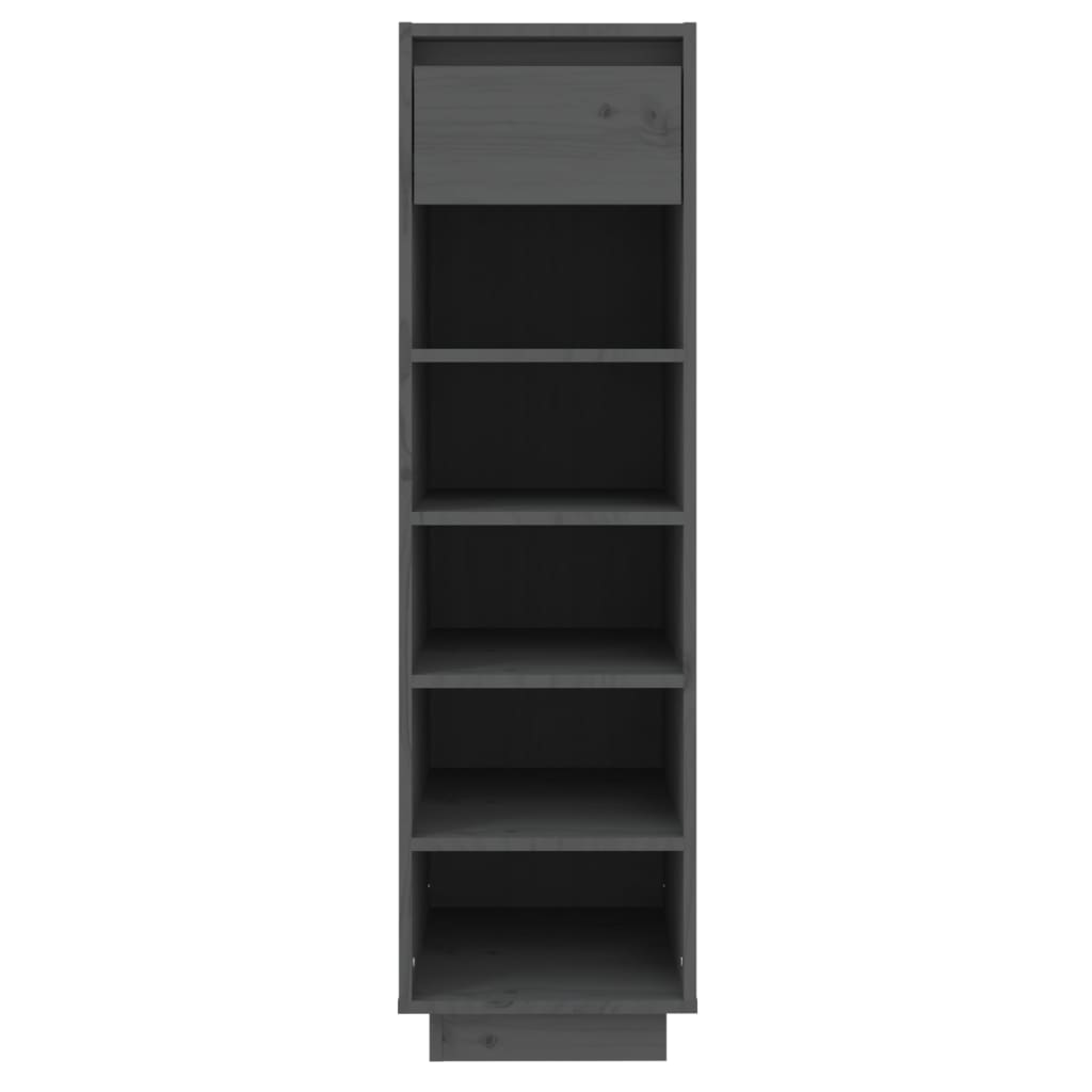 Armoire à chaussures vidaxl 30x34x105 cm en pin massif gris