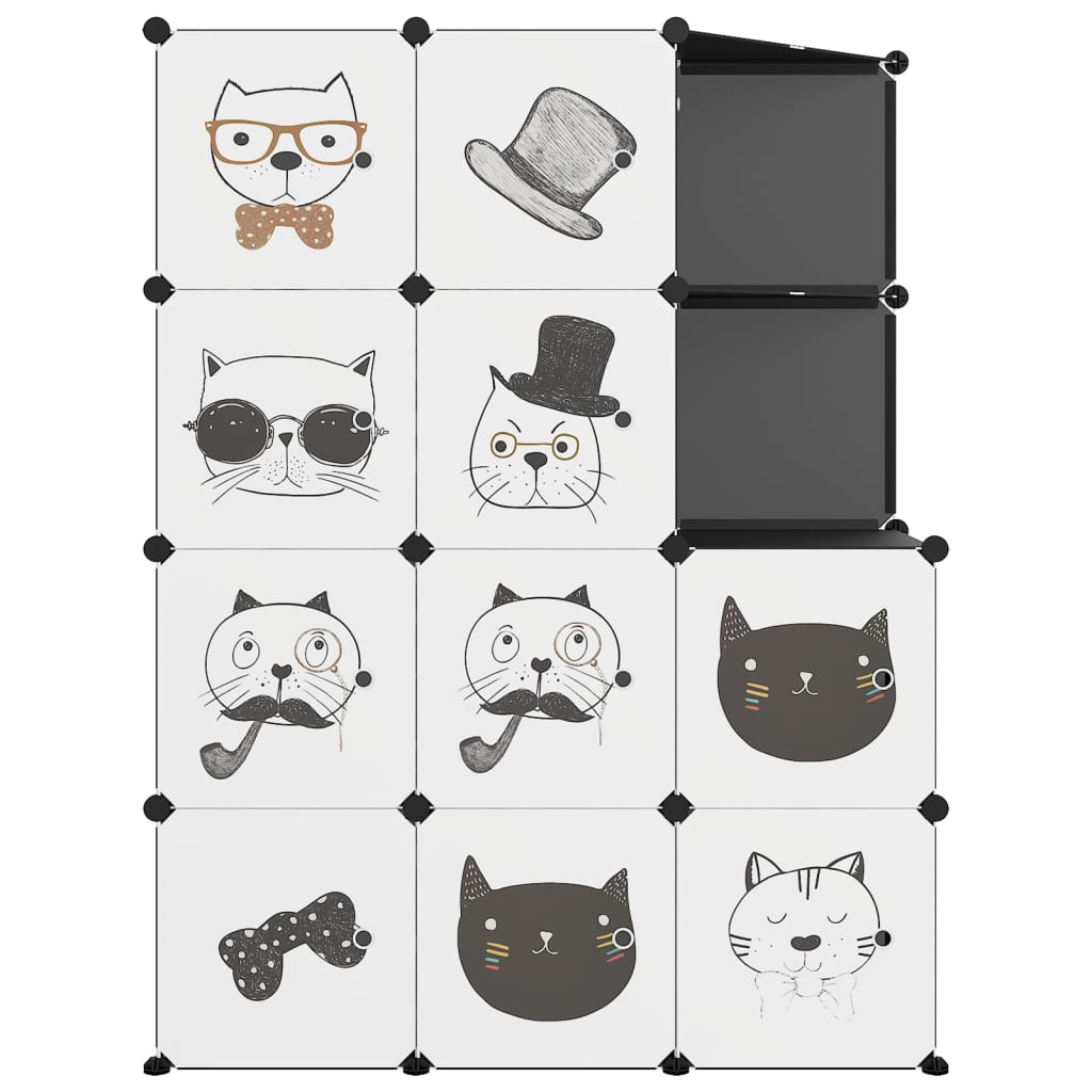 Vidaxl Meubles de stockage pour enfants avec 10 compartiments en polypropène noir