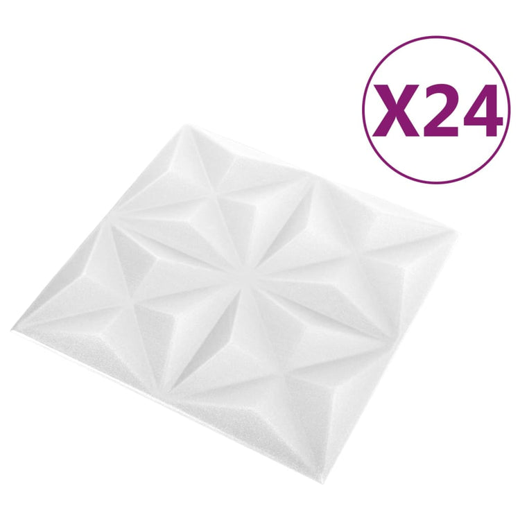 Vidaxl 24 St Panneaux muraux 3D Origami 6 m² 50x50 cm blanc