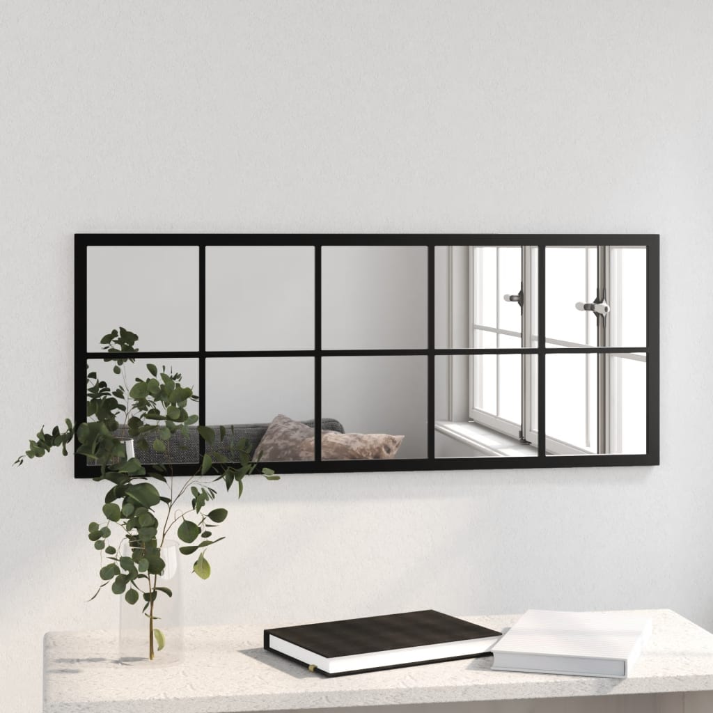 Miroir mural vidaxl 100x40 cm en métal noir