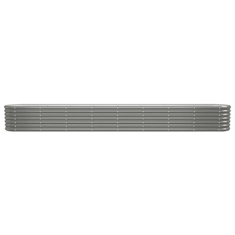 Vidaxl Planter 332x40x36 cm en poudre-gris en acier recouvert