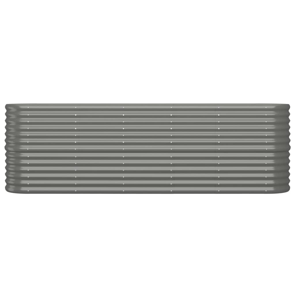 Boîte de planification Vidaxl 224x40x68 cm en poudre-gris en acier recouvert