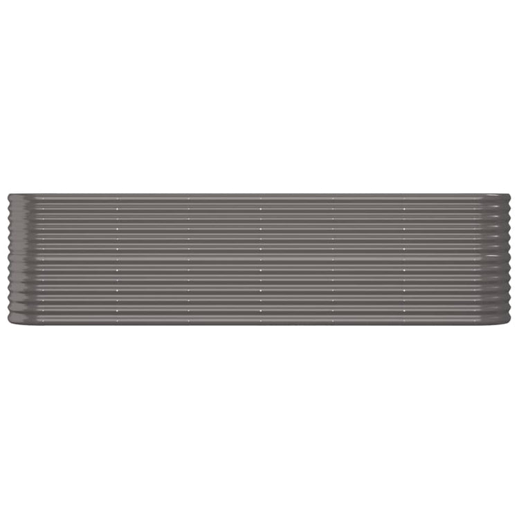Boîte de planification de Vidaxl 260x40x68 cm en poudre et gris en acier recouvert