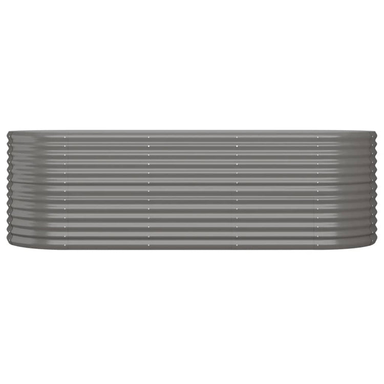 Boîte de planification Vidaxl 224x80x68 cm en poudre-gris en acier recouvert