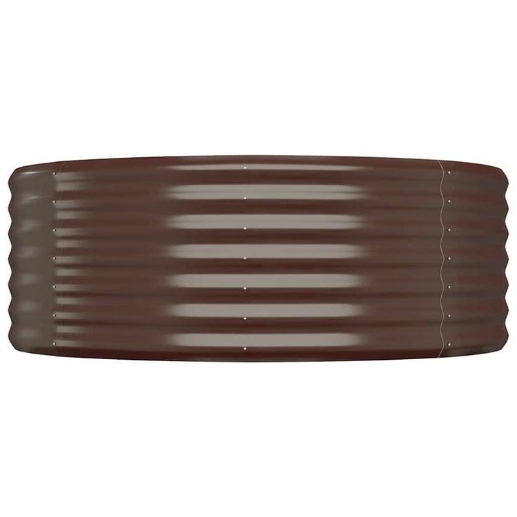 Boîte de planification de Vidaxl 100x100x36 cm en poudre et en acier recouvert de brun