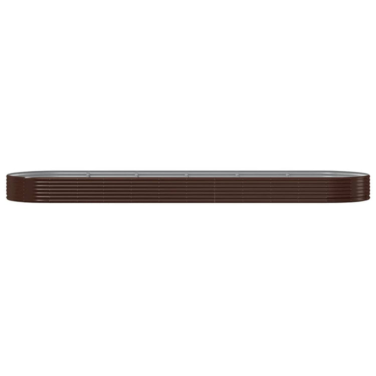 Boîte de planification Vidaxl 523x140x36 cm en poudre en poudre brun
