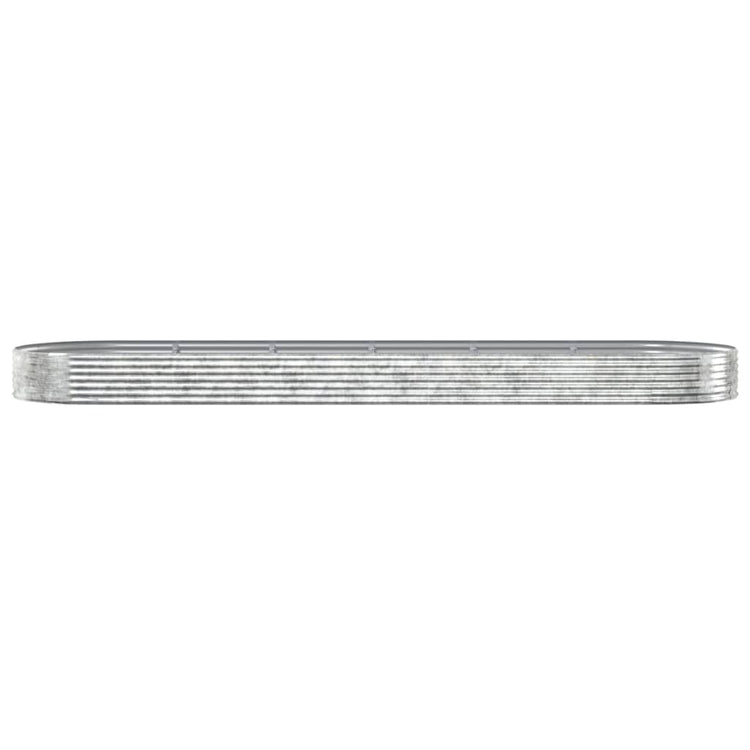 Vidaxl planteur 523x140x36 cm en poudre en poudre en argent en acier coloré