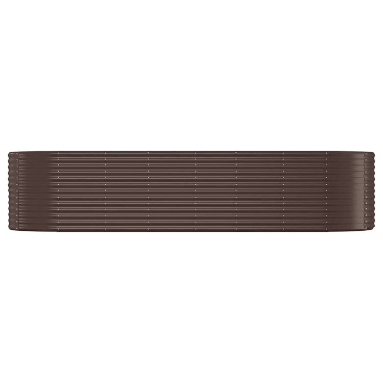 Boîte de planification Vidaxl 322x100x68 cm en poudre et en acier recouvert de marron