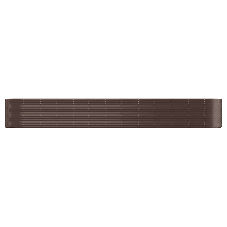 Boîte de planification Vidaxl 507x100x68 cm en poudre et en acier recouvert de marron