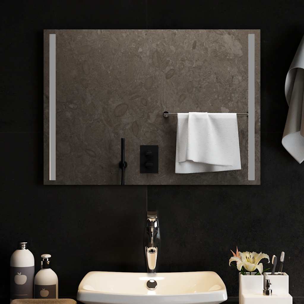 Miroir de salle de bain Vidaxl LED 70x50 cm
