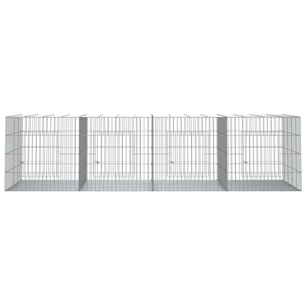 Cage de lapin vidaxl avec 4 panneaux 217x79x54 cm fer galvanisé
