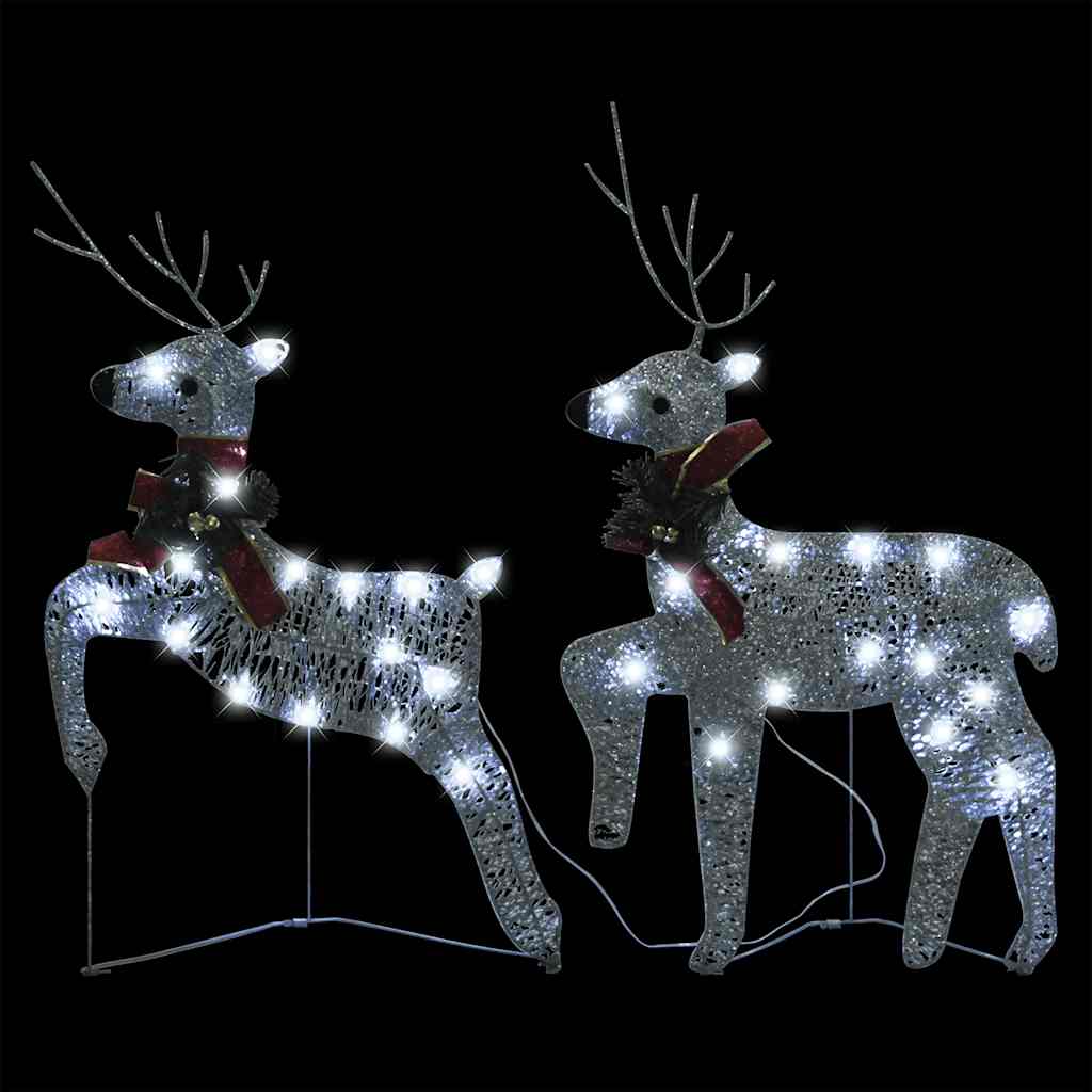 Vidaxl Christmas Animals 2 ST 40 LEDS Silver Colored