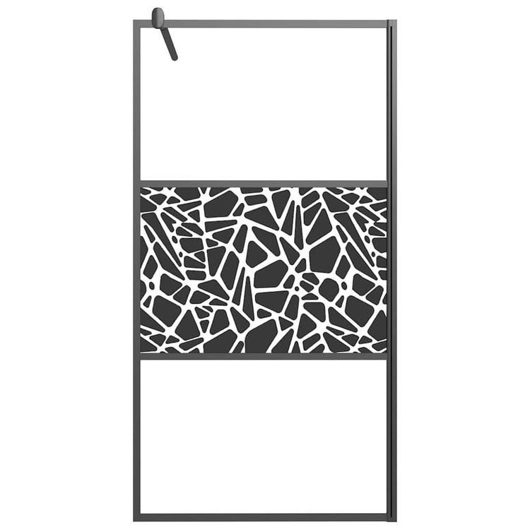 Vidaxl Walk-In Walk-in Walk avec motif de pierre 100x195 cm Esg Verre noir