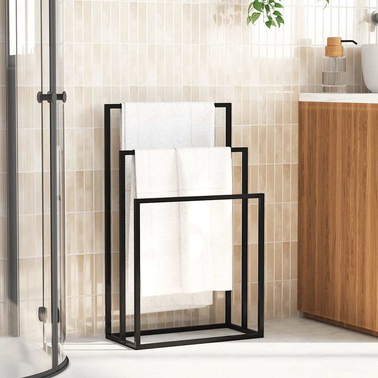 Rack de serviette vidaxl détaché 48x24x79 cm noir