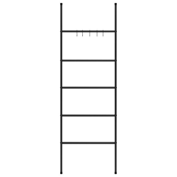 Échelle de rack de serviettes Vidaxl avec 5 couches 58x175 cm de fer noir