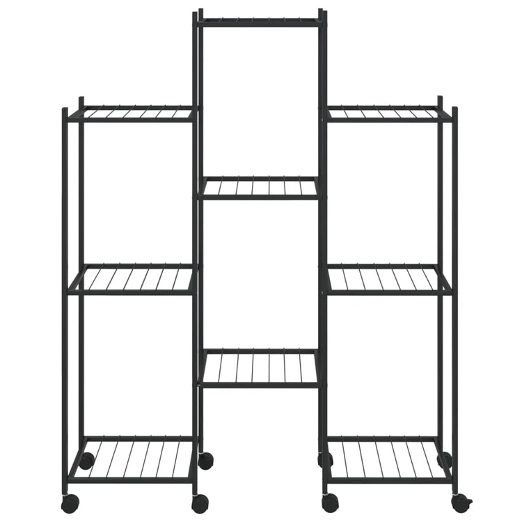 Norme de fleur de vidaxl avec roues 83x25x103,5 cm de fer noir