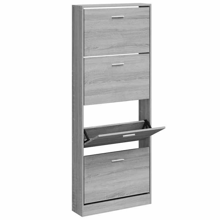 Armoire à chaussures Vidaxl 59x17x150 cm en bois de bois de bois sonoma