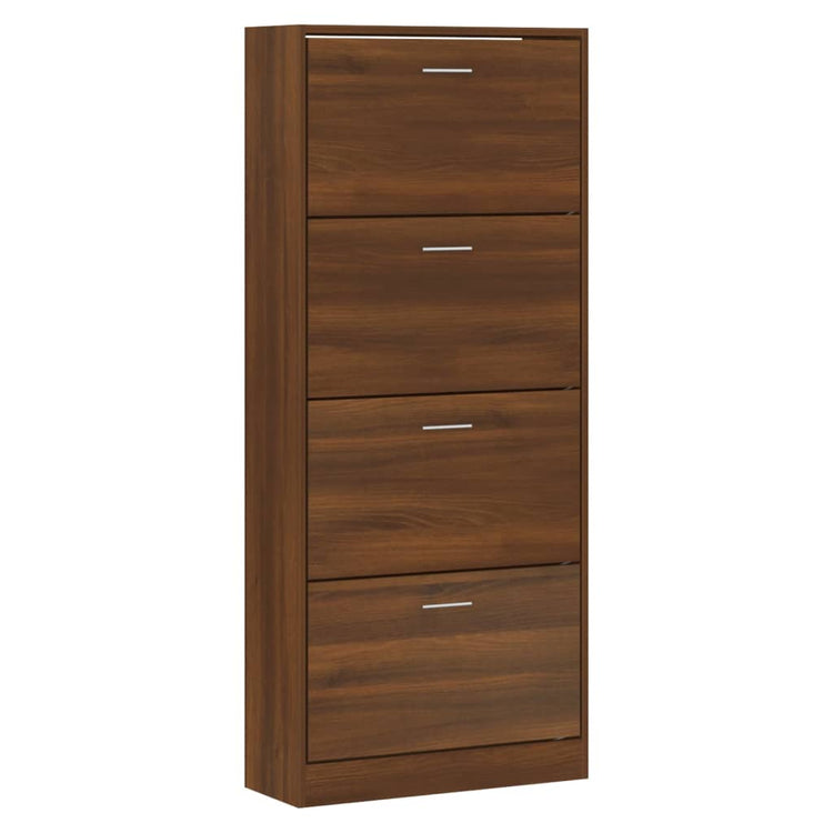 Armoire à chaussures Vidaxl 63x24x147 cm Couleur de chêne brun en bois coupé