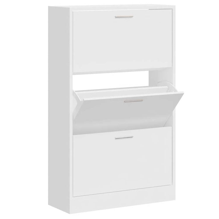 Armoire à chaussures vidaxl 63x24x103 cm en bois de bois haut blanc