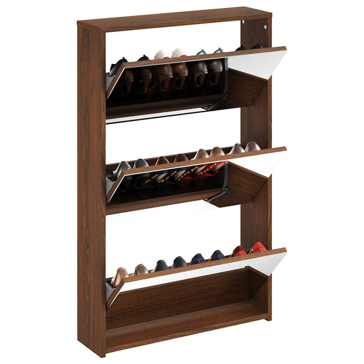 Armoire à chaussures Vidaxl avec miroir 3 couches 63x17x102.5 cm Browniken