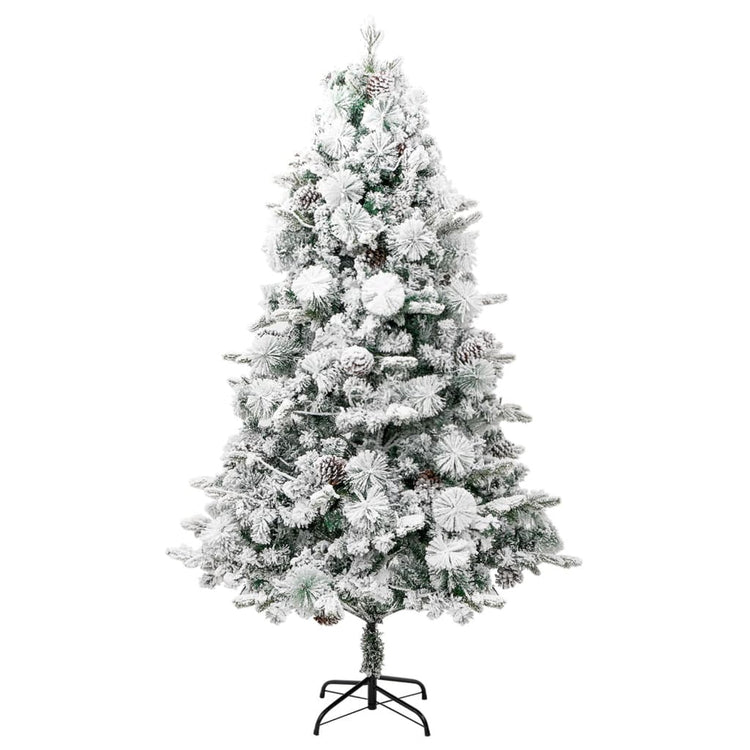 Vidaxl Christmas Tree avec des cônes LED et de pin et neige 195 cm PVC et PE