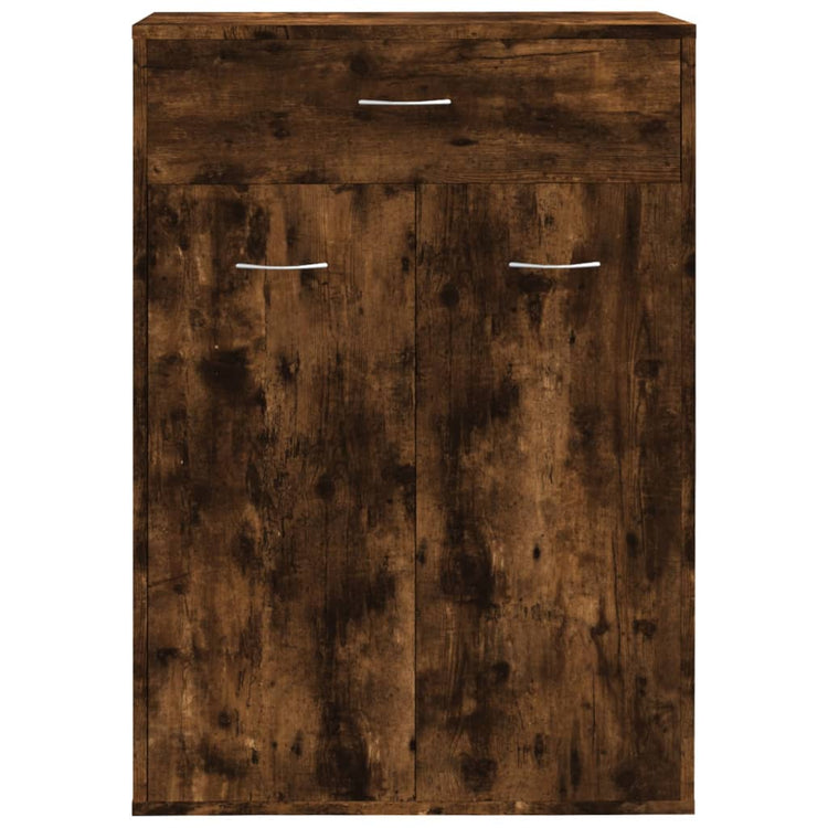 Armoire à chaussures Vidaxl 60x35x84 cm en bois de bois de chêne fumé coloré