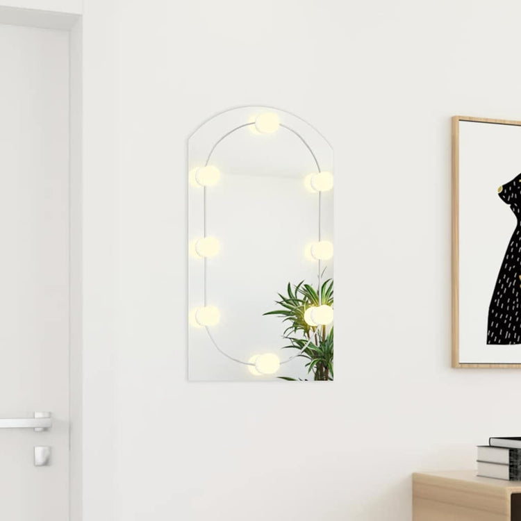 Miroir Vidaxl avec éclairage LED Boog 70x40 cm Verre