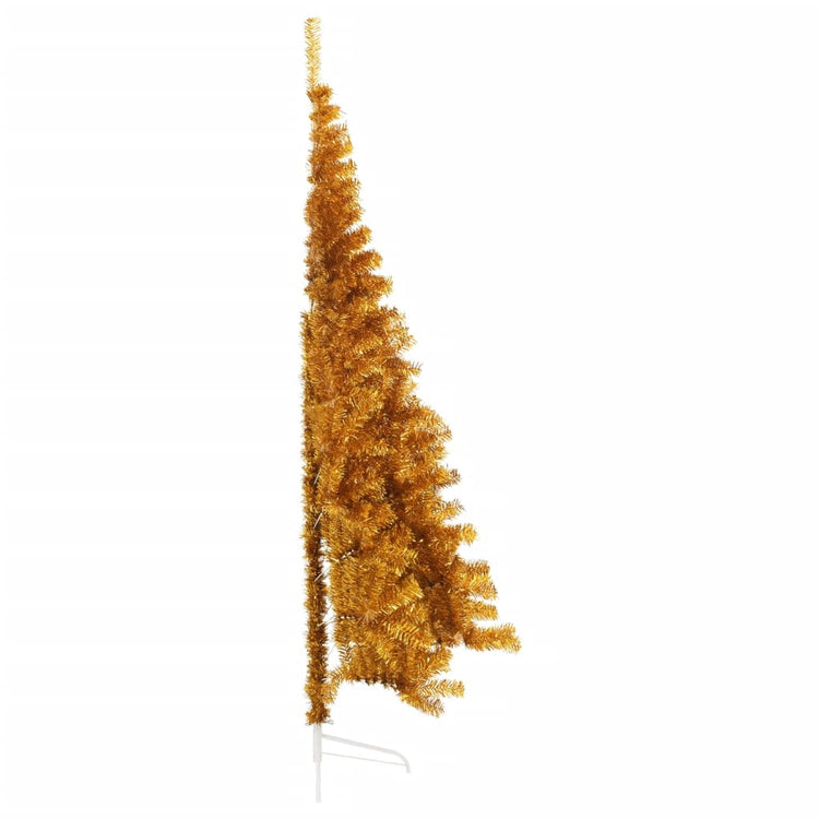 Vidaxl kunstkerstboom moitié avec un capuchon standard de 240 cm en or couleur