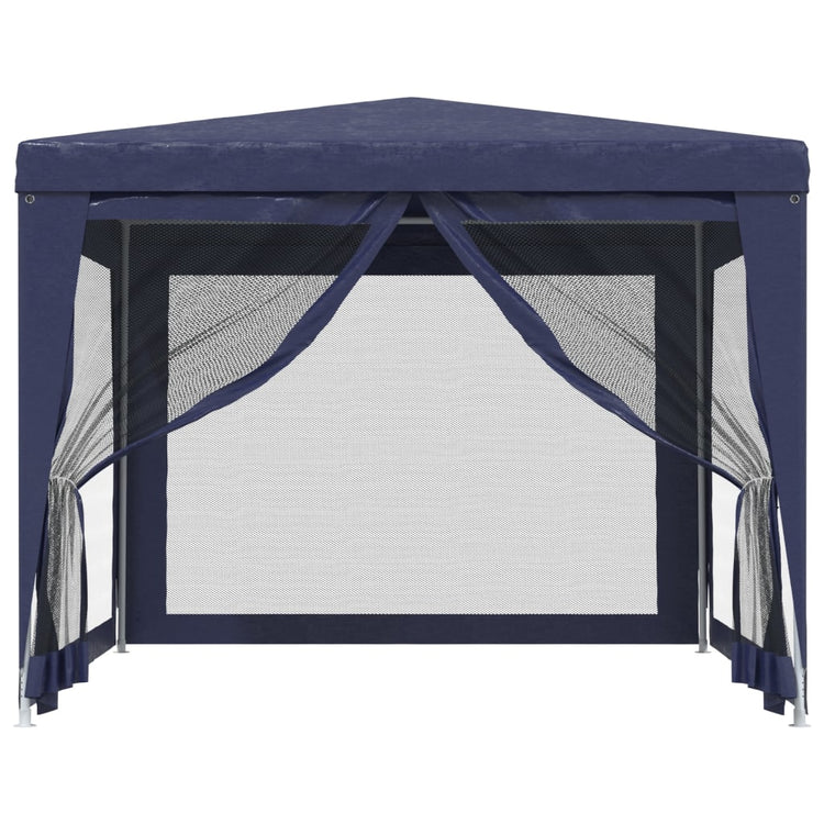 Tente de fête Vidaxl avec 4 murs latéraux en mailles 3x3 m en bleu HDPE