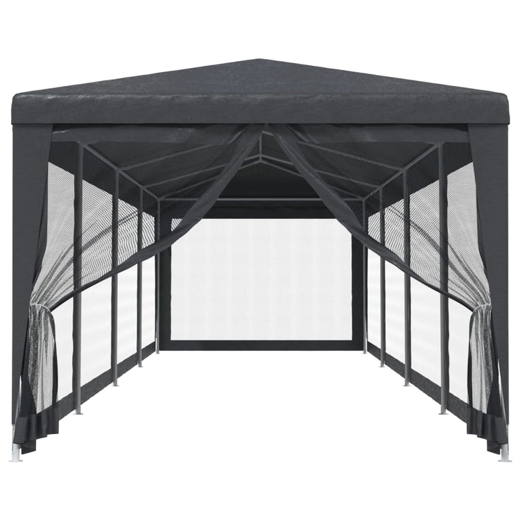 Tente de fête Vidaxl avec des parois latérales de 10 mailles 3x12 m anthracite HDPE -Colored